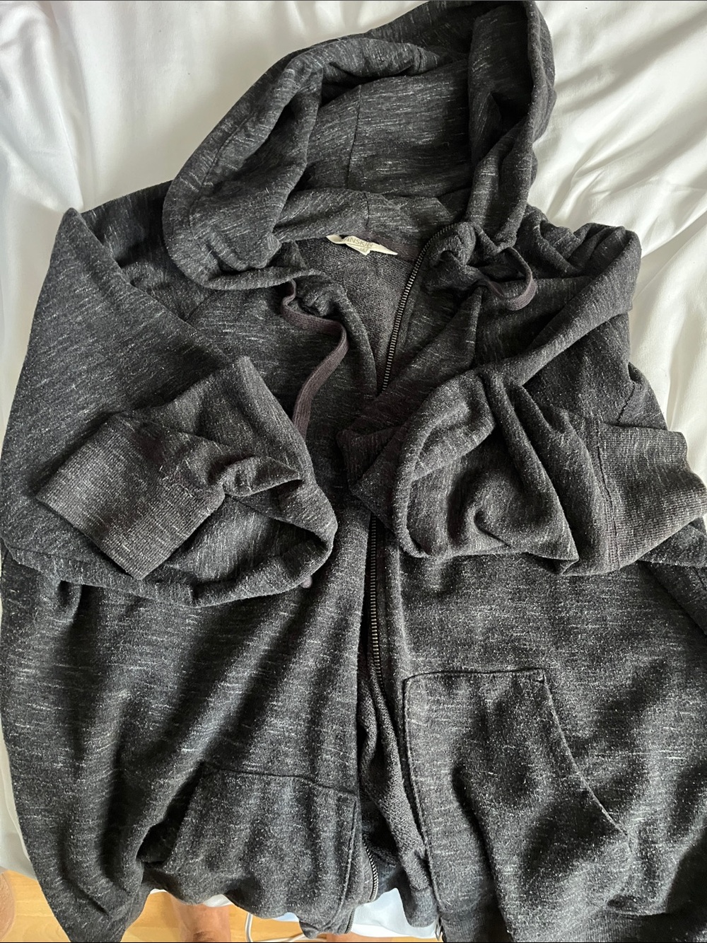 Danskin Heathered Charcoal Gray Zip-Up Hoodie